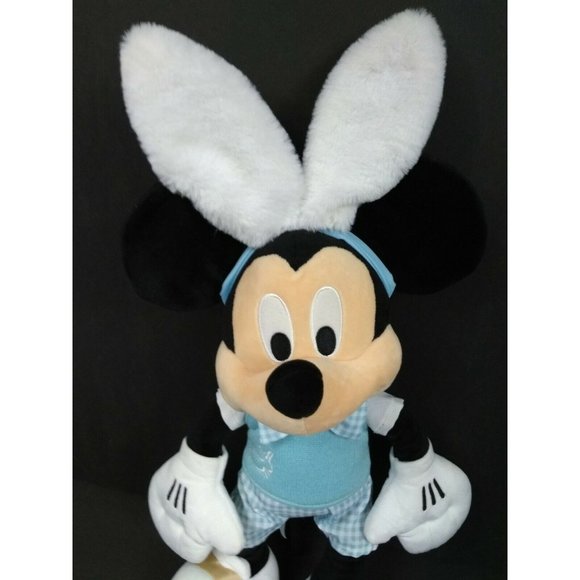 Disney Store 18" Easter Minnie Mouse Bunny Ears & Rabbit Sweater Stuffed Animal - Picture 2 of 9